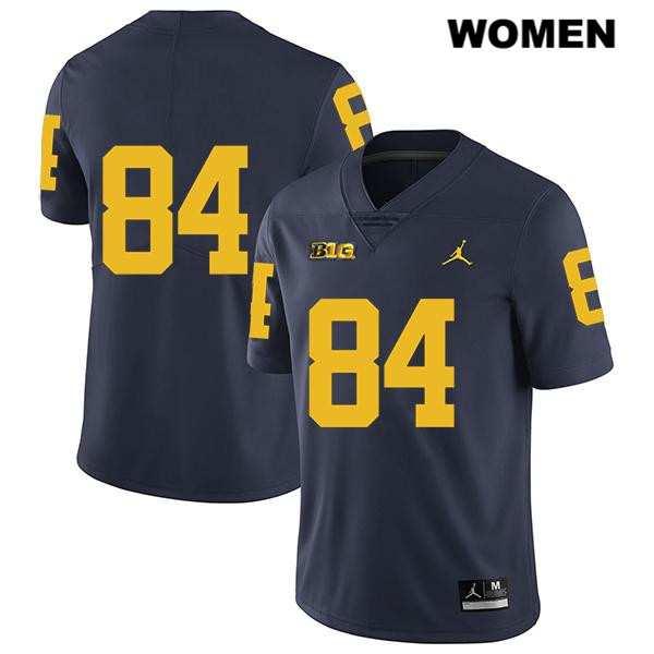 Women's NCAA Michigan Wolverines Sean McKeon #84 No Name Navy Jordan Brand Authentic Stitched Legend Football College Jersey MV25N72SB